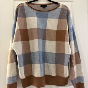 Cynthia Rowley Multicolor Plaid Crewneck Sweater